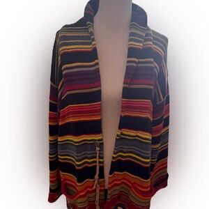 Vintage Bloomingdales Women’s Striped Cardigan Multicolored Sweater. Size Med